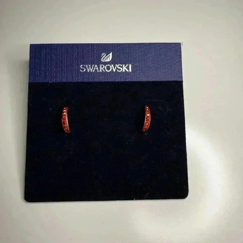 SWAROVSKI red and gold hoops!